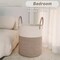Large Woven Laundry Basket Hamper,60L Cotton Rope Storage Bin for Blankets,Toys and Clothes,Decorative Tall Nursery Hamper